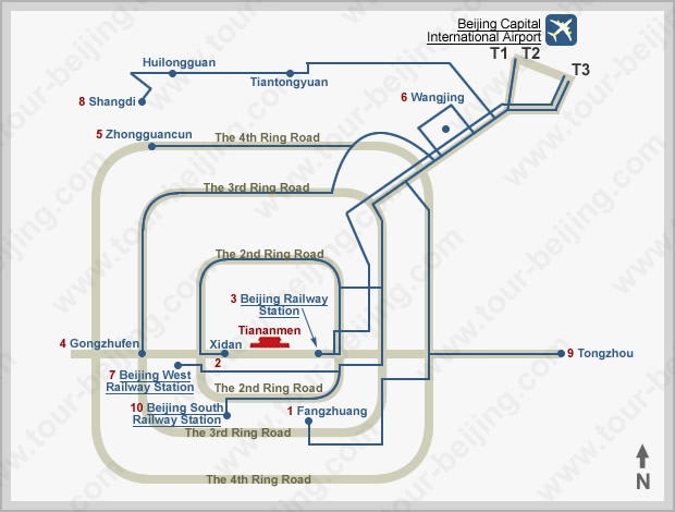 Beijing Capital Airport Shuttle Bus Route Map