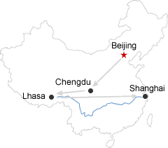Beijing Chengdu Lhasa Shanghai Map