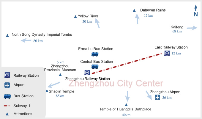 Zhengzhou Tourist Map