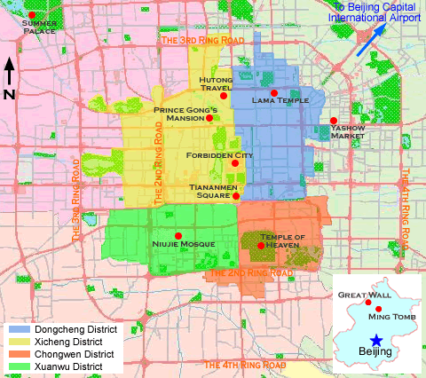 Beijing City Map & Major Attractions