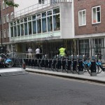 A bike warden is making up for the used bicycles