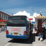 A bus stop on the Beijing Road