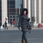 A cold beauty in the middl of the street