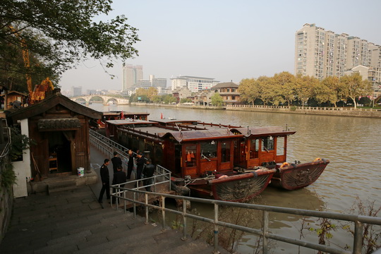 A dock along the Grand canal at Congchen Bridge area