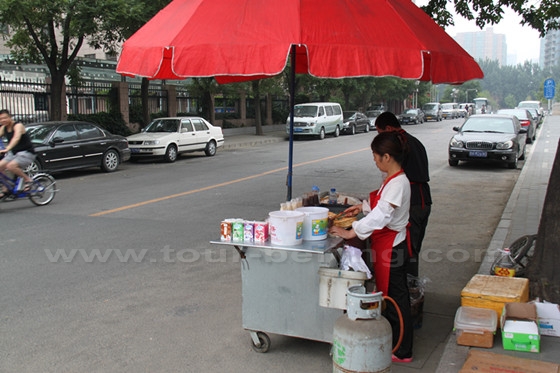 A mobile breakfast stall