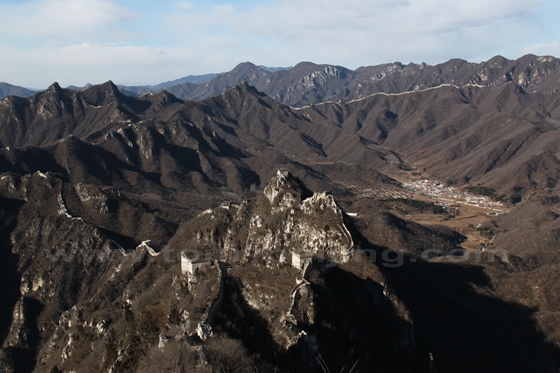 A panoramic view of the Upward Flying Eagle Tower, Sky Ladder and Beijing Snot in the west.