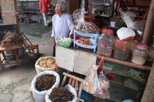 An old lady selling the local products