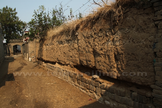 An old section of the wall of the castle like village.