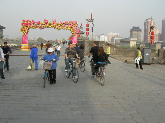 Biking on Xian City Wall