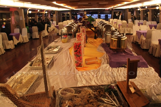 Buffet dinner set on the second floor