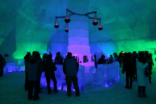 Drinking some beer in the ice houses