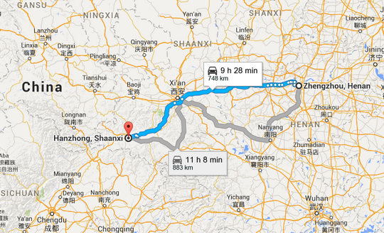 Drive from Zhengzhou to Hanzhong