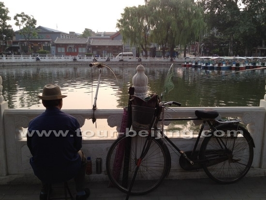 Fishing at Qianhai Lake