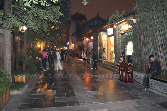 Flagstone paved street