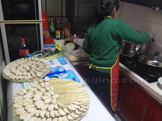 Grandma Zhang cooks very good local food, especially jiaozi ( dumplings ). She cooks in a small kitchen on the first floor.