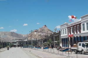 Gyantse Dzong dominating the city on a high hill