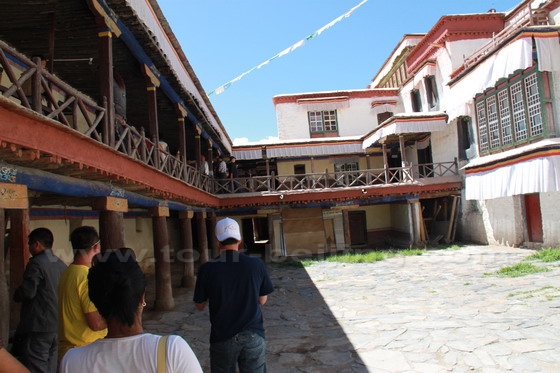 Inside the three storey building