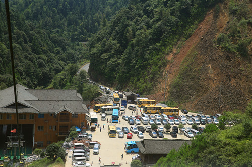 The Parking Area at Dazhai Village Longji