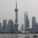 Oriental Pear TV Tower stands elegantly on the slyline of Pudong.