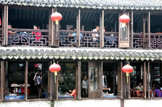 Some houses have been turned into tea houses and restaurants