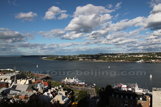 St.Lawrence River seen from the upper town of Quebec City