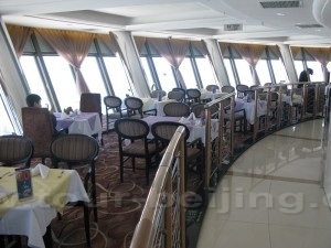 The 221-meter high rotating restaurant on the 18th floor