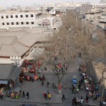 The Beiyuan Men Street viewed from the top of the Drum Tower in Xian.
