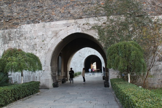 The Gate is made of huge strip stones and bricks.