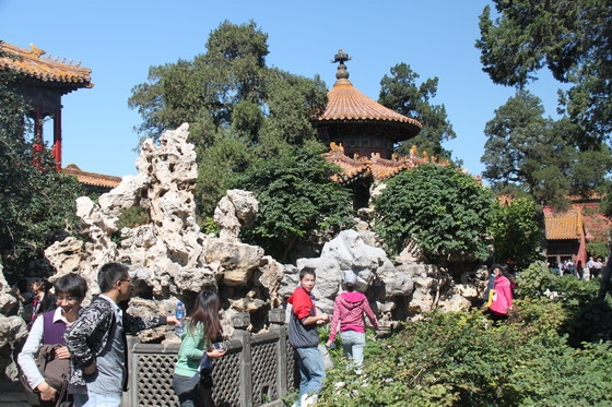 The Imperial Garden in the north tip of the Forbidden City.