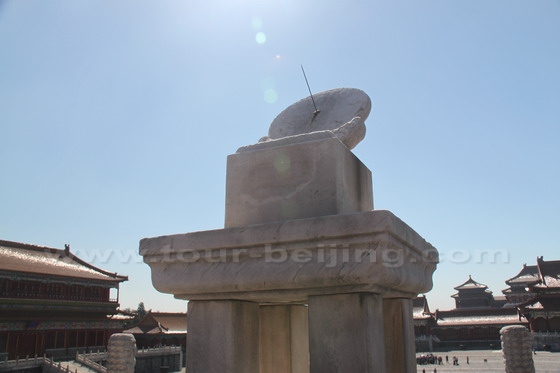 The Sundial is made of marble stone