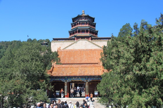 The Tower of Buddhist Incense atop the Longevity Hill, is the highest building in the Summer Palace.