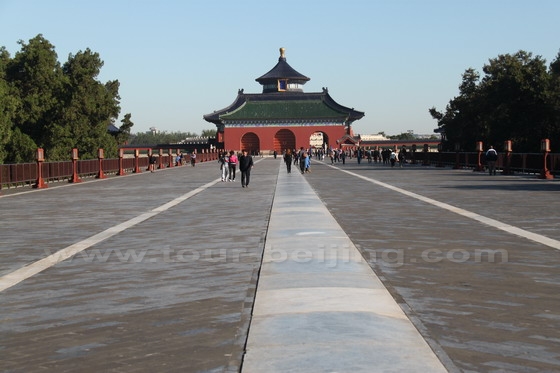 The central axis linking the north and south inside the compound of the Temple of Heaven