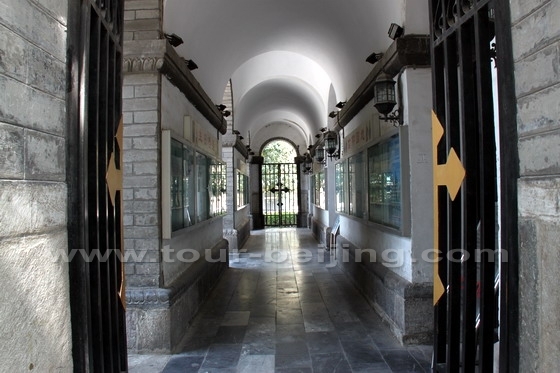 The corridor in the north of the church with three entrance