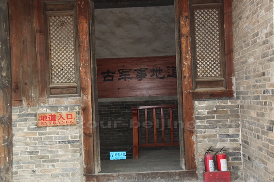 The entrance to the 1500-meter restored tunnels is inside the temple.