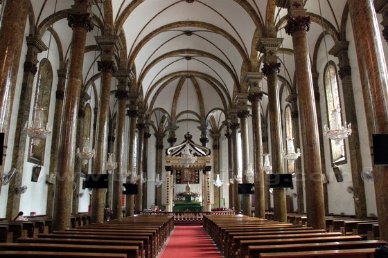 The ornately decorated hall of St. Joseph's Church