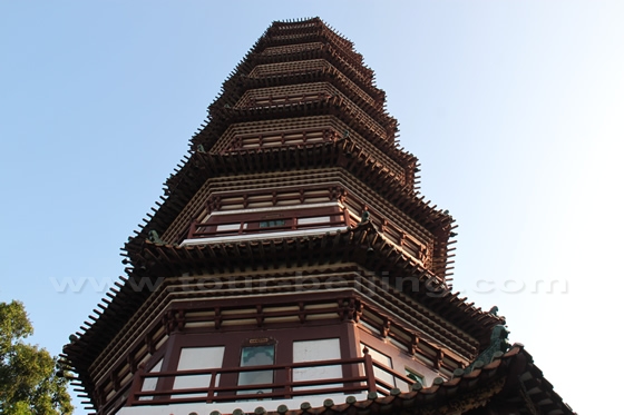 The pagoda is 57.6 m high