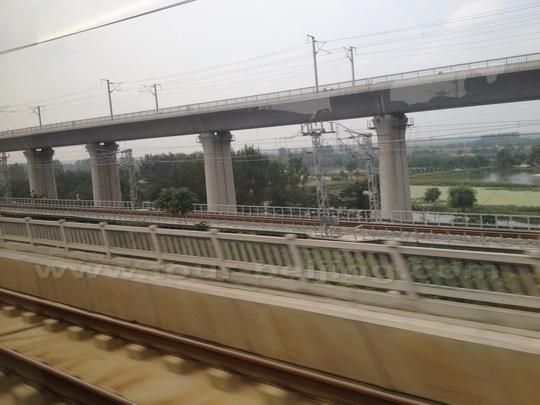 Train tracks on a high level viaduct
