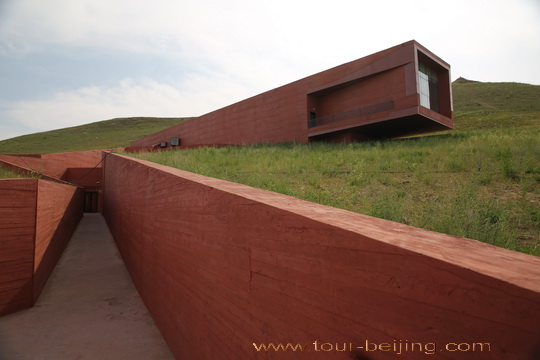 The vermilion museum is built into the hill slope