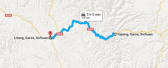 Drive from Yajiang to Litang along G318