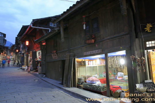 The riskety street-front store sells yak meat. 