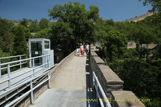 The gentle ramp leads to the Badaling Great Wall.