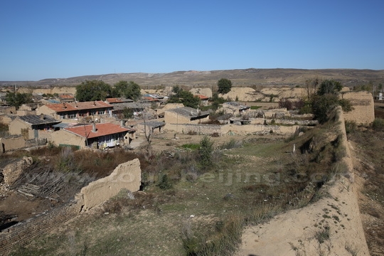 A panoramic view of the village within compound of the fort