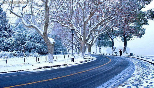 The snow scene at Gushan Island on West Lake