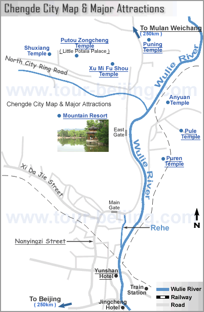 Chengde City Map & Major Attractions