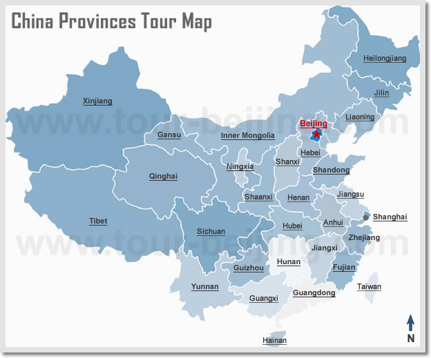 China Provincial Location Map