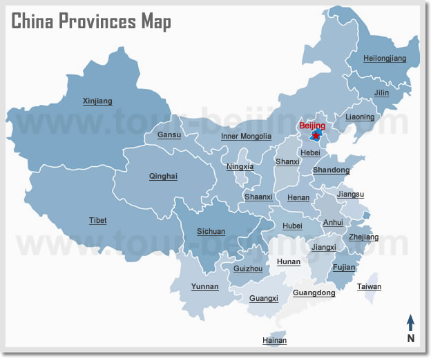 China Provincial Location Map