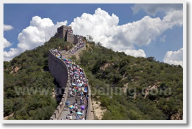 The ruined east section leads to the restored Badaling Great Wall