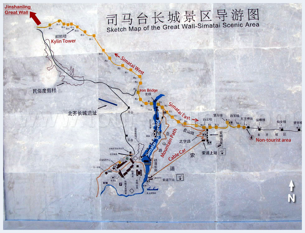 Simatai Great Wall Map