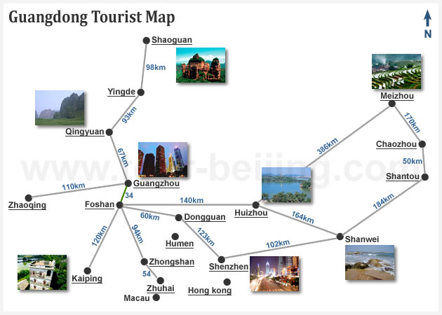 Guangdong Highlight Tourist Map