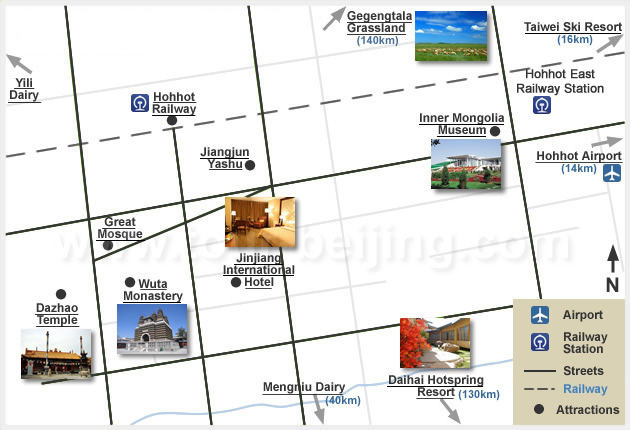 Hohhot City Tourist Map
